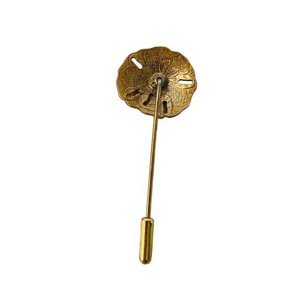 Vintage Goldtone Coppertone 2"l Stick Pin Sand Dollar Design (3/4") - Picture 11 of 16
